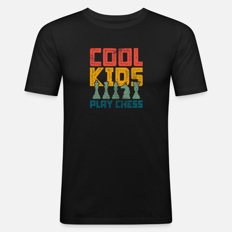 Schach - Männer Slim Fit T-Shirt - Schwarz
