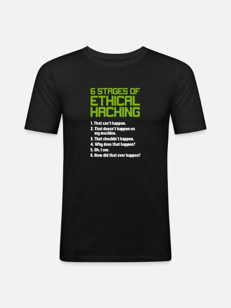 Hacker Coder Computer Hacking Cadeau - T-shirt près du corps Homme - noir