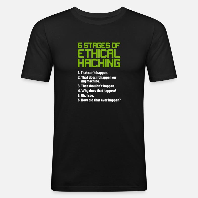Hacker Coder Computer Hacking Gift - Men's Slim Fit T-Shirt - black