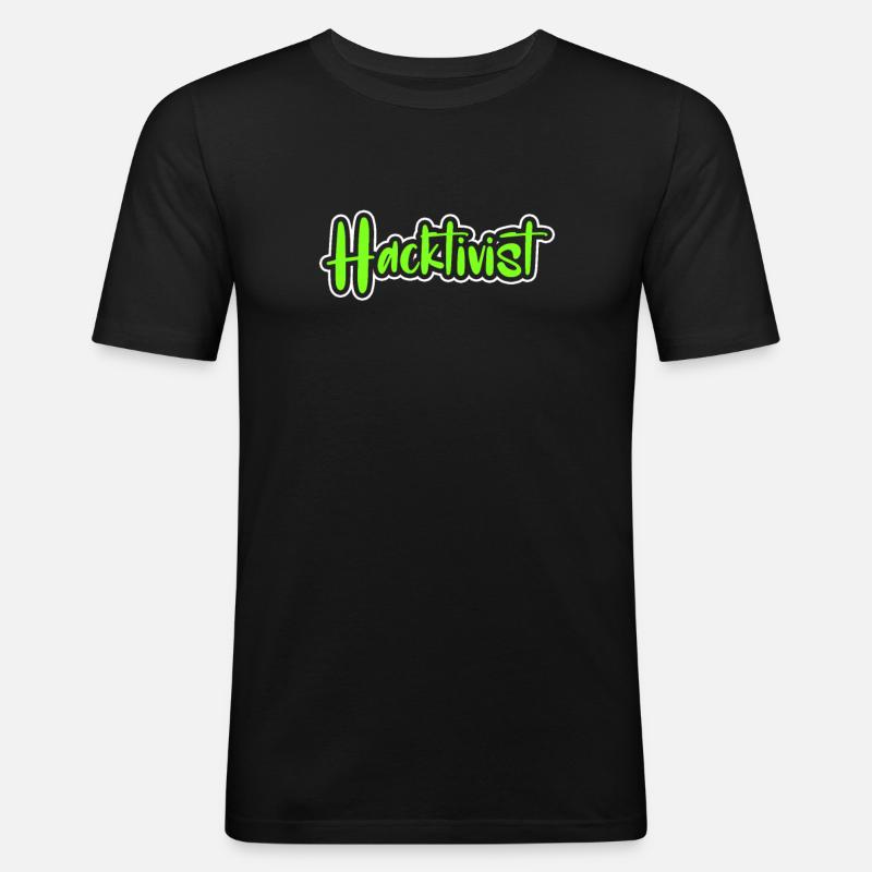 Hacker Coder Computer Hacking Cadeau - T-shirt près du corps Homme - noir