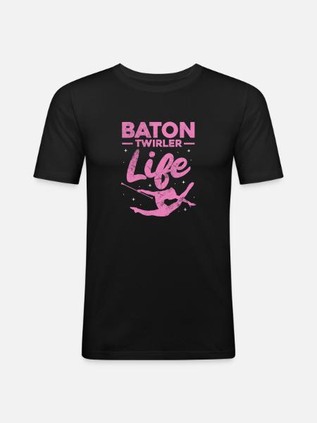 Baton Twirling - Men's Slim Fit T-Shirt - black