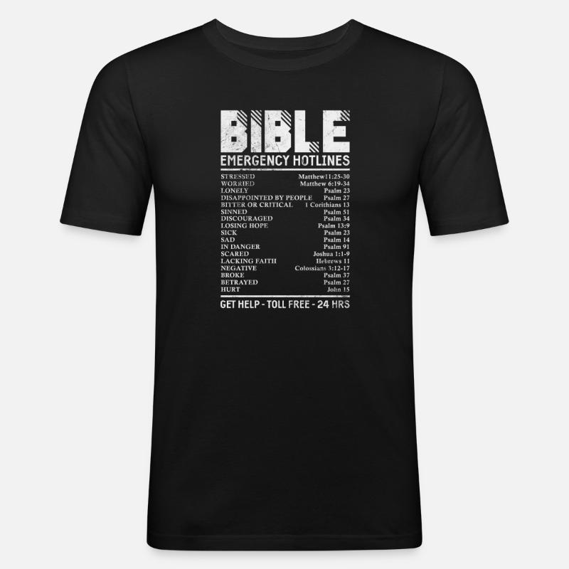 Bibel - Männer Slim Fit T-Shirt - Schwarz