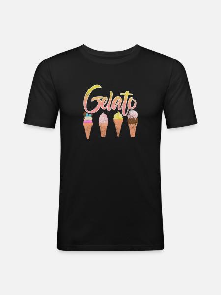 Glace - T-shirt près du corps Homme - noir