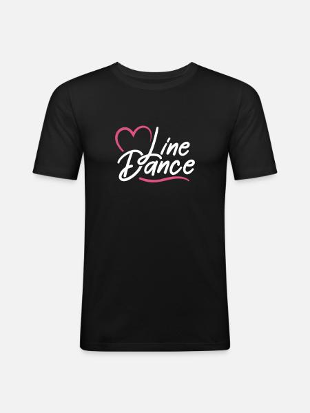 Linedance Country Line Dancer Linedancing Cadeau - Mannen slim fit T-shirt - zwart