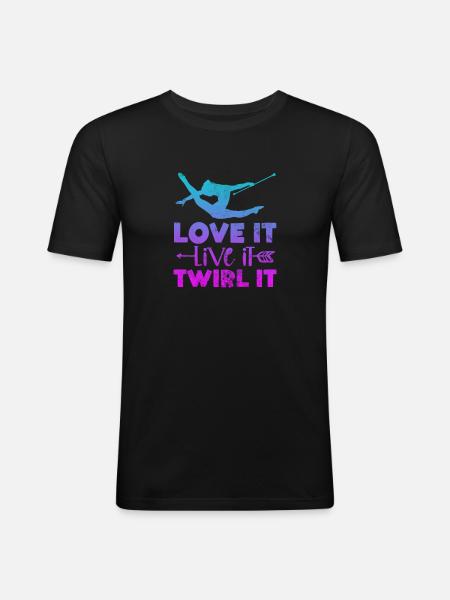 Baton Twirling - Men's Slim Fit T-Shirt - black