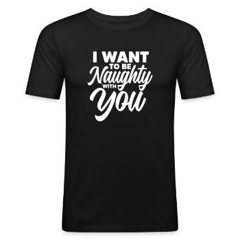 Sadomaso BDSM Dominatrix SM Sado Maso Gift - Men's Slim Fit T-Shirt - black - Front - Nik (191cm)