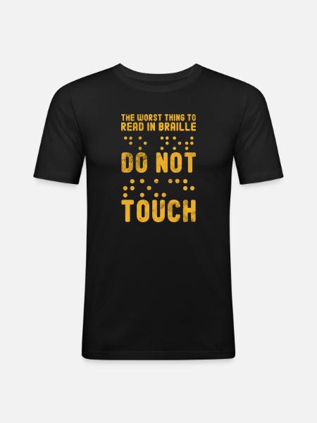 Braille - T-shirt près du corps Homme - noir