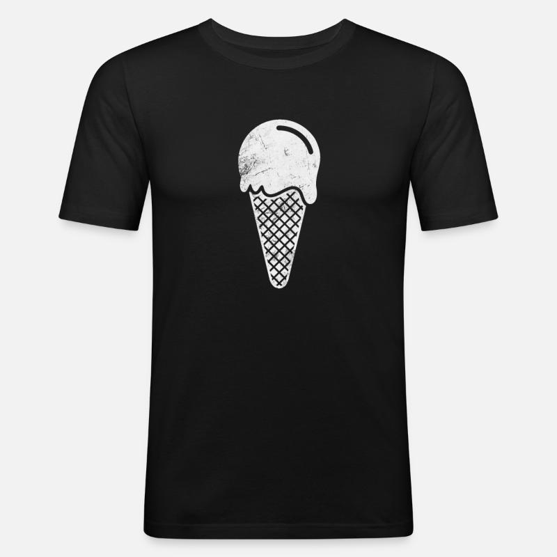 Eiscreme - Männer Slim Fit T-Shirt - Schwarz