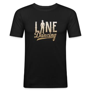 Line Dance - Men's Slim Fit T-Shirt - black - Front - Nik (191cm)
