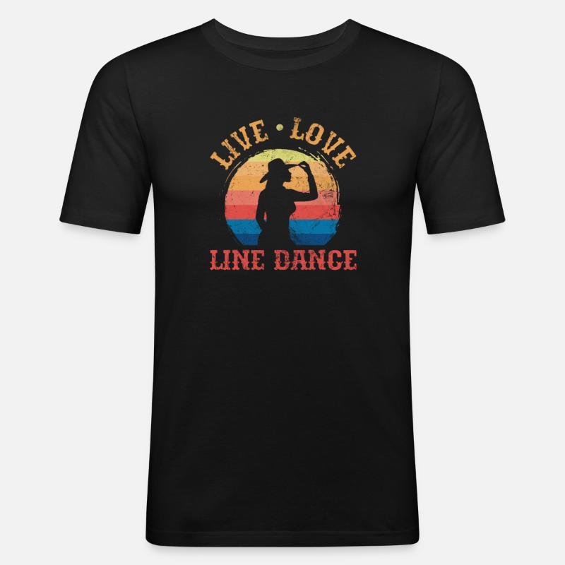 Linedance - Männer Slim Fit T-Shirt - Schwarz
