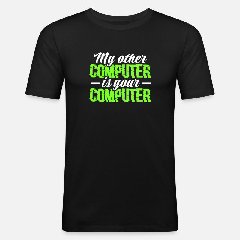 Hacker Coder Computer Hacking Cadeau - T-shirt près du corps Homme - noir