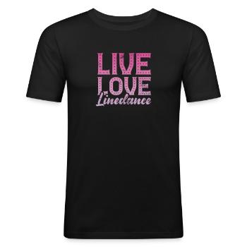 Line Dance - Men's Slim Fit T-Shirt - black - Front - Nik (191cm)