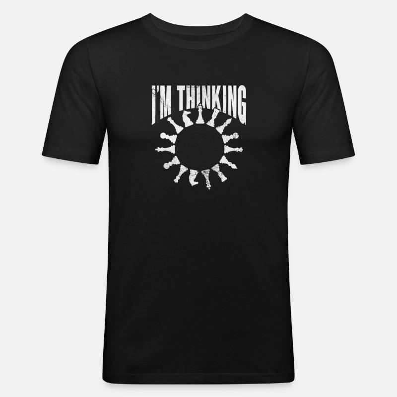 Schach - Männer Slim Fit T-Shirt - Schwarz