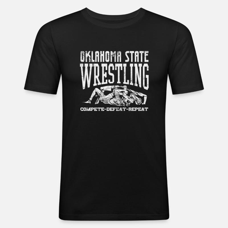 Wrestling - Männer Slim Fit T-Shirt - Schwarz