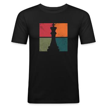 Schach - Männer Slim Fit T-Shirt - Schwarz - Vorne - Nik (191cm)