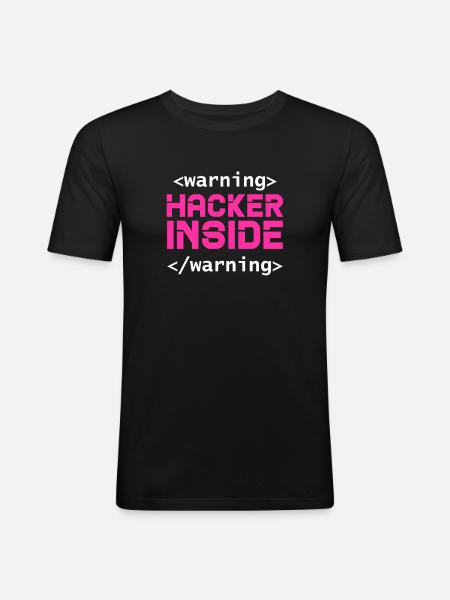 Hacker Coder Computer Hacking Gift - Men's Slim Fit T-Shirt - black