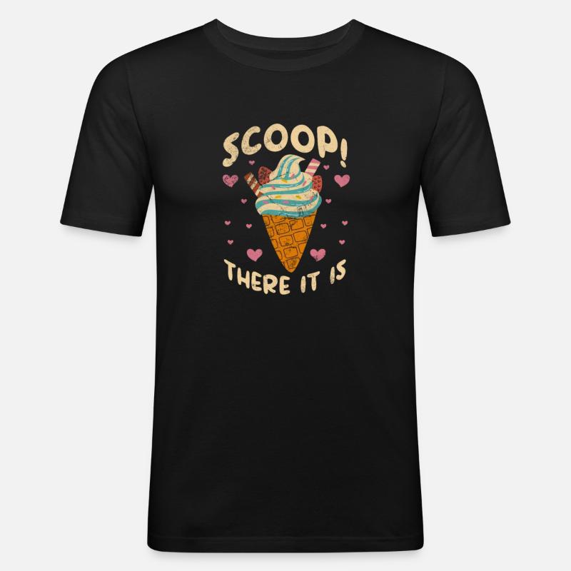 Eiscreme - Männer Slim Fit T-Shirt - Schwarz