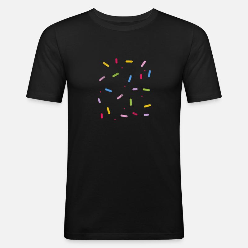 Eiscreme - Männer Slim Fit T-Shirt - Schwarz
