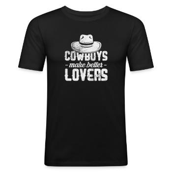 Cowboy - Men's Slim Fit T-Shirt - black - Front - Nik (191cm)