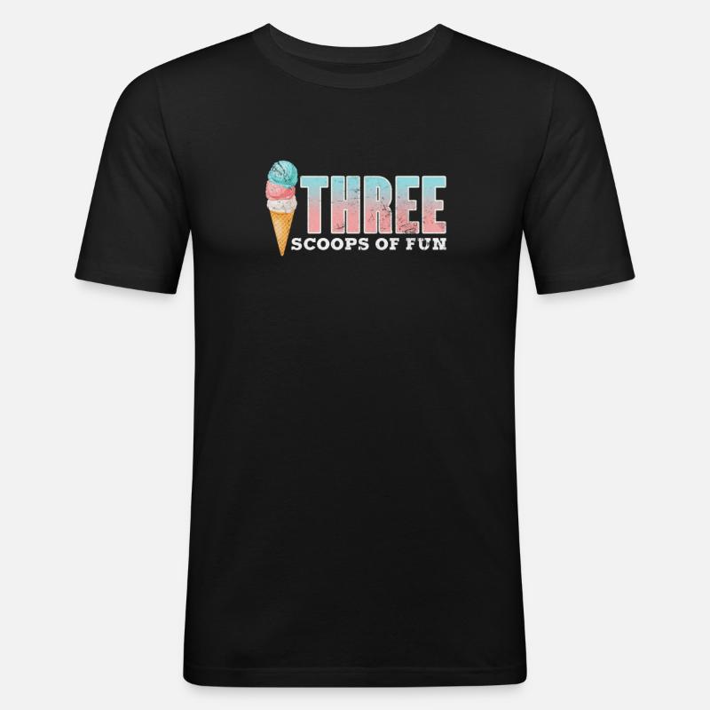 Eiscreme - Männer Slim Fit T-Shirt - Schwarz