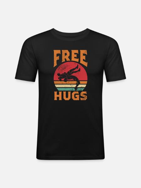 Lutte - T-shirt près du corps Homme - noir