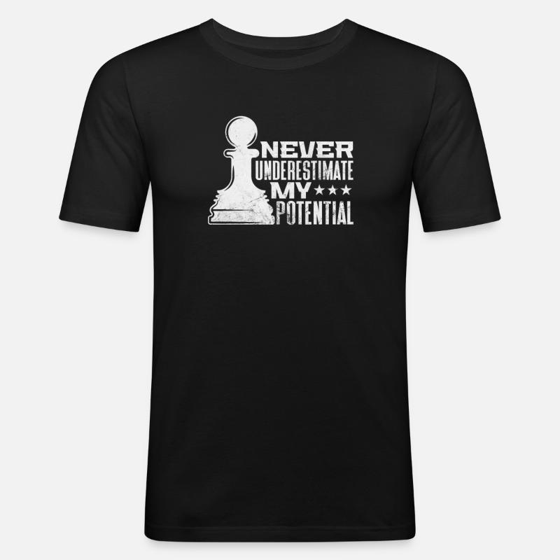 Schach - Männer Slim Fit T-Shirt - Schwarz