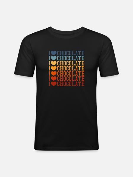 Chocolate Chocolate Food Cocoa Gift - Men's Slim Fit T-Shirt - black