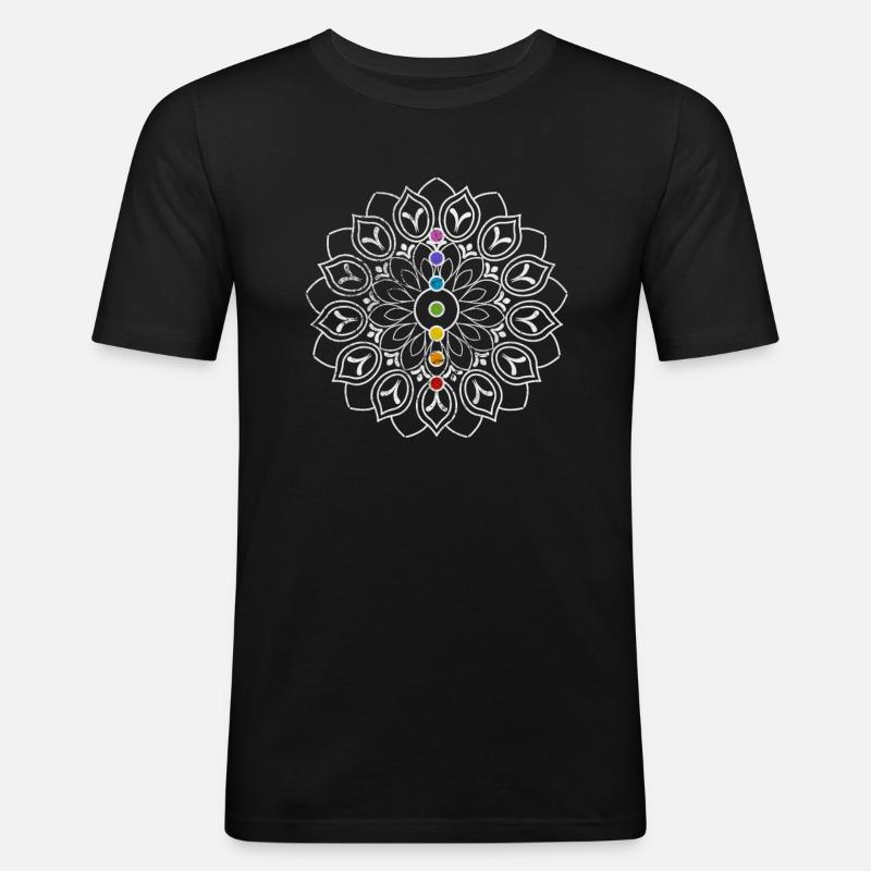 Meditation - Männer Slim Fit T-Shirt - Schwarz
