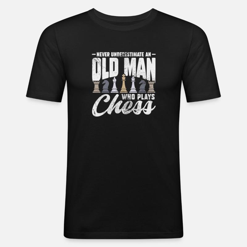 Schach - Männer Slim Fit T-Shirt - Schwarz