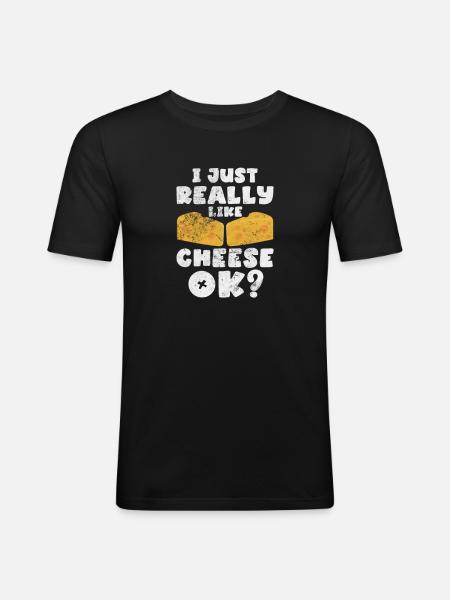 Cheese - Men's Slim Fit T-Shirt - black