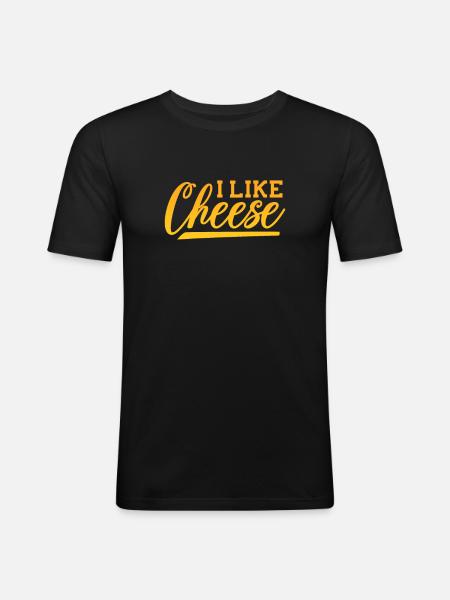 Cheese Cheesecake Food Gift - Men's Slim Fit T-Shirt - black