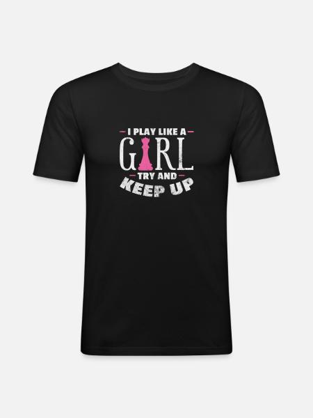 Schach - Männer Slim Fit T-Shirt - Schwarz