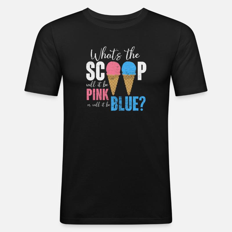 Eiscreme - Männer Slim Fit T-Shirt - Schwarz