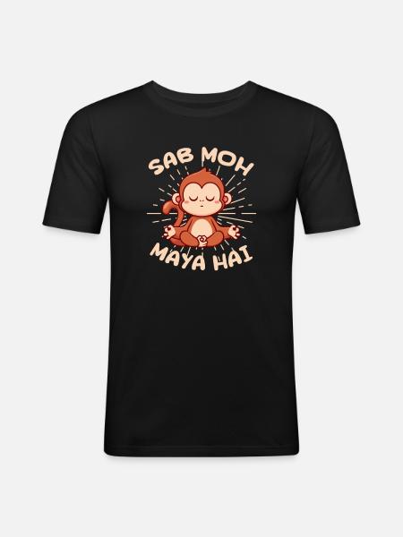 Meditation Meditating Zen Yoga Gift - Men's Slim Fit T-Shirt - black