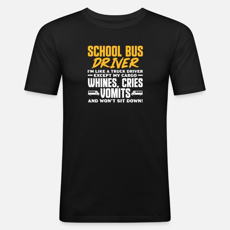 Busfahrer Busfahrerin Bus Schuhlbus Geschenk - Männer Slim Fit T-Shirt - Schwarz