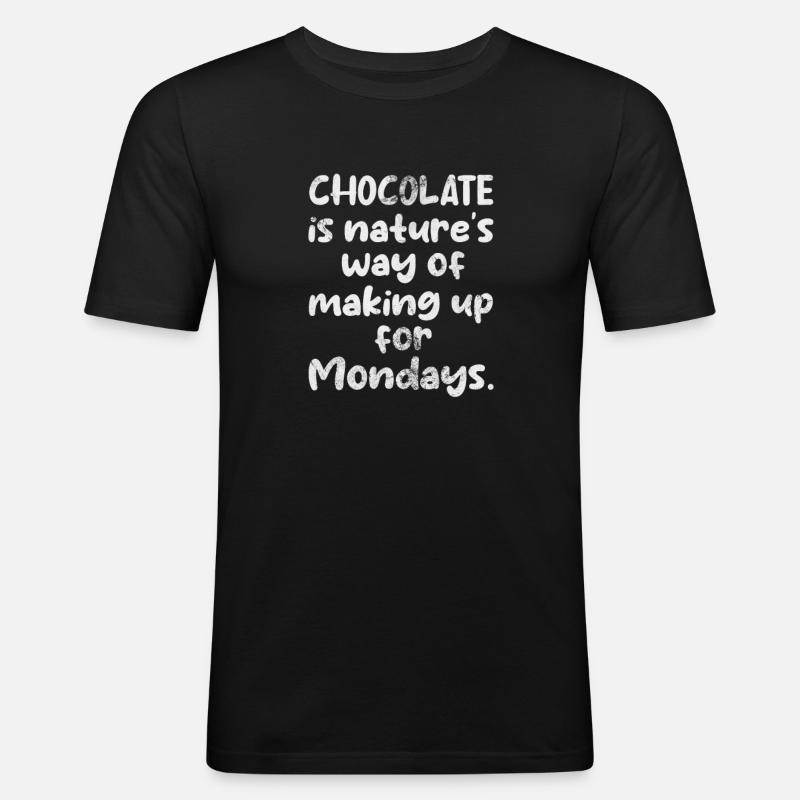 Schokolade - Männer Slim Fit T-Shirt - Schwarz