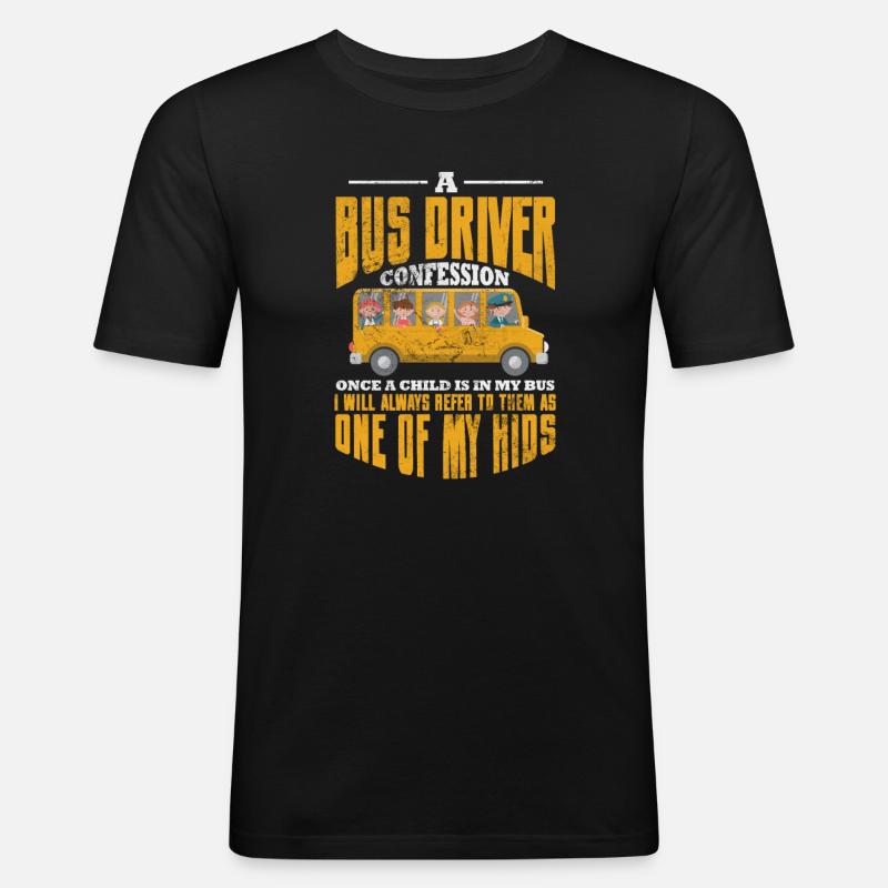Busfahrer - Männer Slim Fit T-Shirt - Schwarz