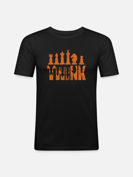 Schach - Männer Slim Fit T-Shirt - Schwarz