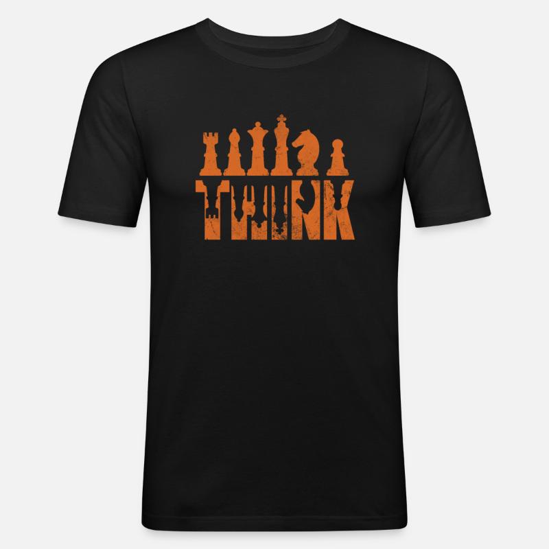 Schach - Männer Slim Fit T-Shirt - Schwarz