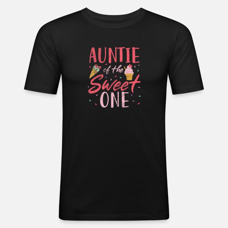 Eiscreme - Männer Slim Fit T-Shirt - Schwarz