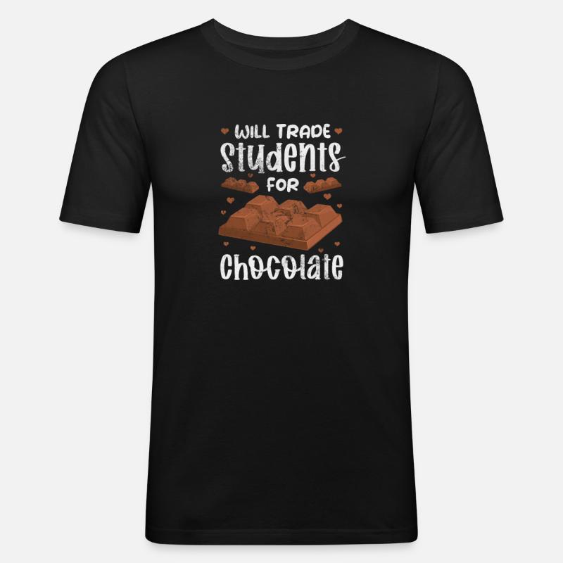 Schokolade - Männer Slim Fit T-Shirt - Schwarz