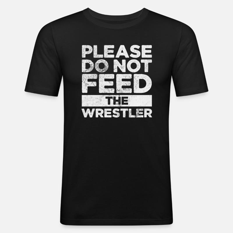 Wrestling - Männer Slim Fit T-Shirt - Schwarz