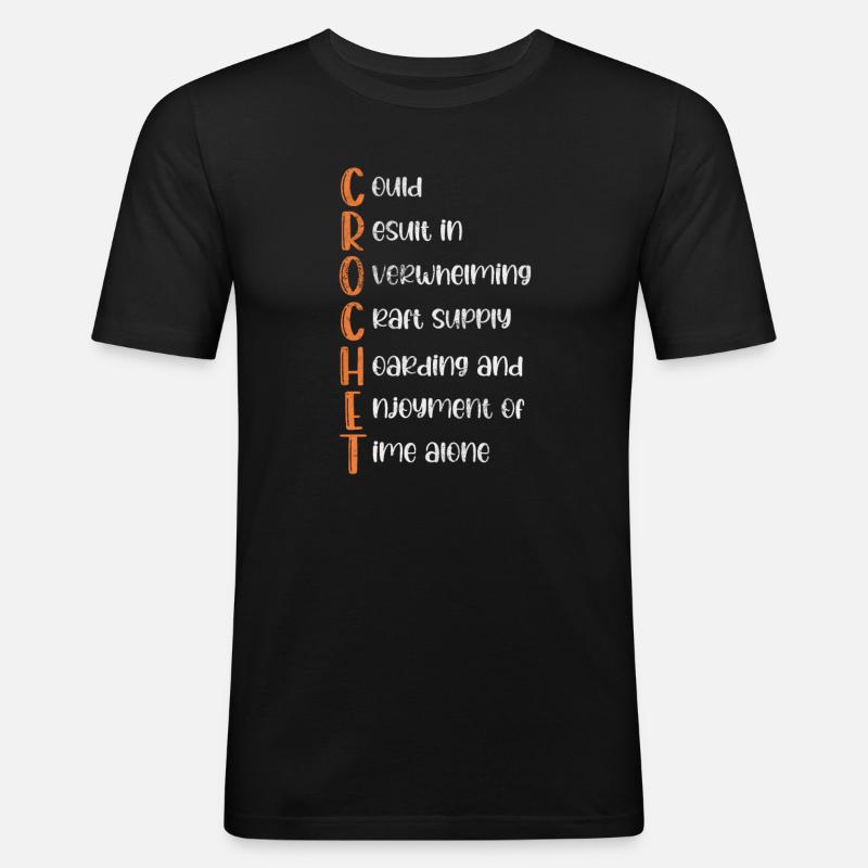Häkeln Stricken - Männer Slim Fit T-Shirt - Schwarz