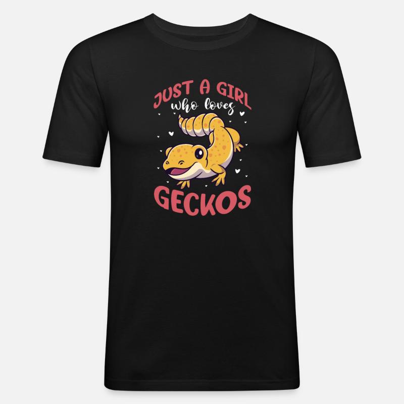 Gecko Salamander Echse Reptil Geschenk - Männer Slim Fit T-Shirt - Schwarz