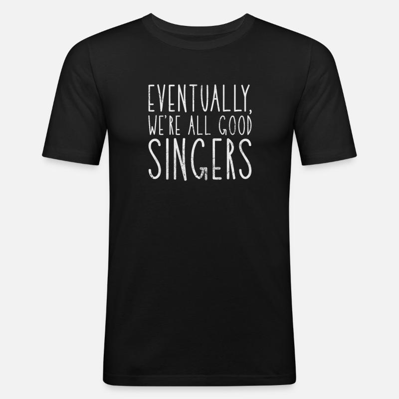 Sänger - Männer Slim Fit T-Shirt - Schwarz