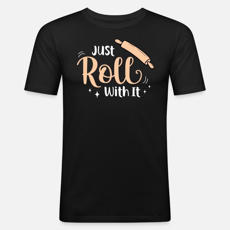 Bäcker Bäckerein Backwaren Backen Geschenk - Männer Slim Fit T-Shirt - Schwarz
