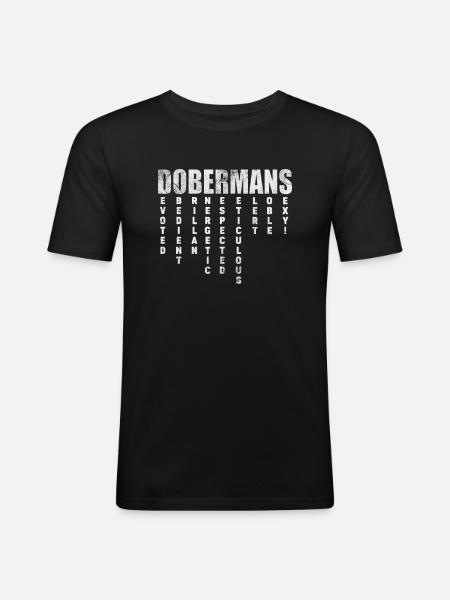 Doberman - T-shirt près du corps Homme - noir
