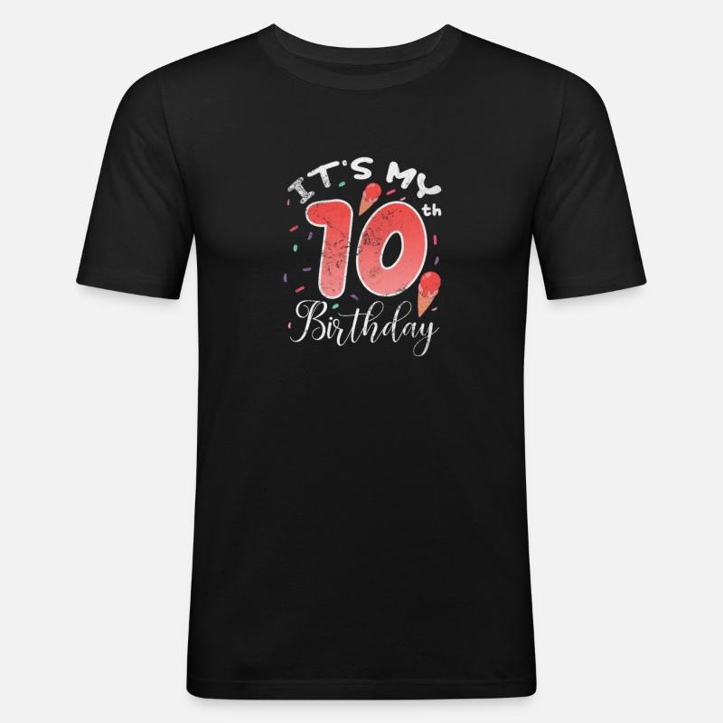 Eiscreme - Männer Slim Fit T-Shirt - Schwarz