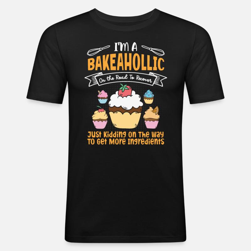 Bäcker Bäckerein Backwaren Backen Geschenk - Männer Slim Fit T-Shirt - Schwarz