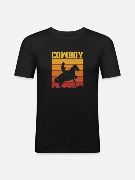 Cowboy Cowboy Boots Western Gift - Men's Slim Fit T-Shirt - black